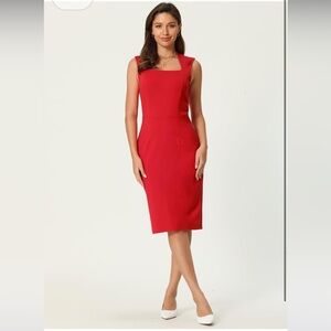 Women’s Pencil Sleeveless Square Neck Dress